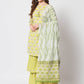 Rajwada - Stylish Lime Green Cotton Printed Stitched Kurta Set