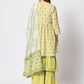 Rajwada - Stylish Lime Green Cotton Printed Stitched Kurta Set