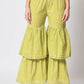 Rajwada - Stylish Lime Green Cotton Printed Stitched Sharara