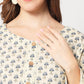 Rajwada - Classic Beige And Blue Cotton Printed Stitched Kurta Set