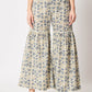 Rajwada - Classic Beige And Blue Cotton Printed Stitched Sharara Pant
