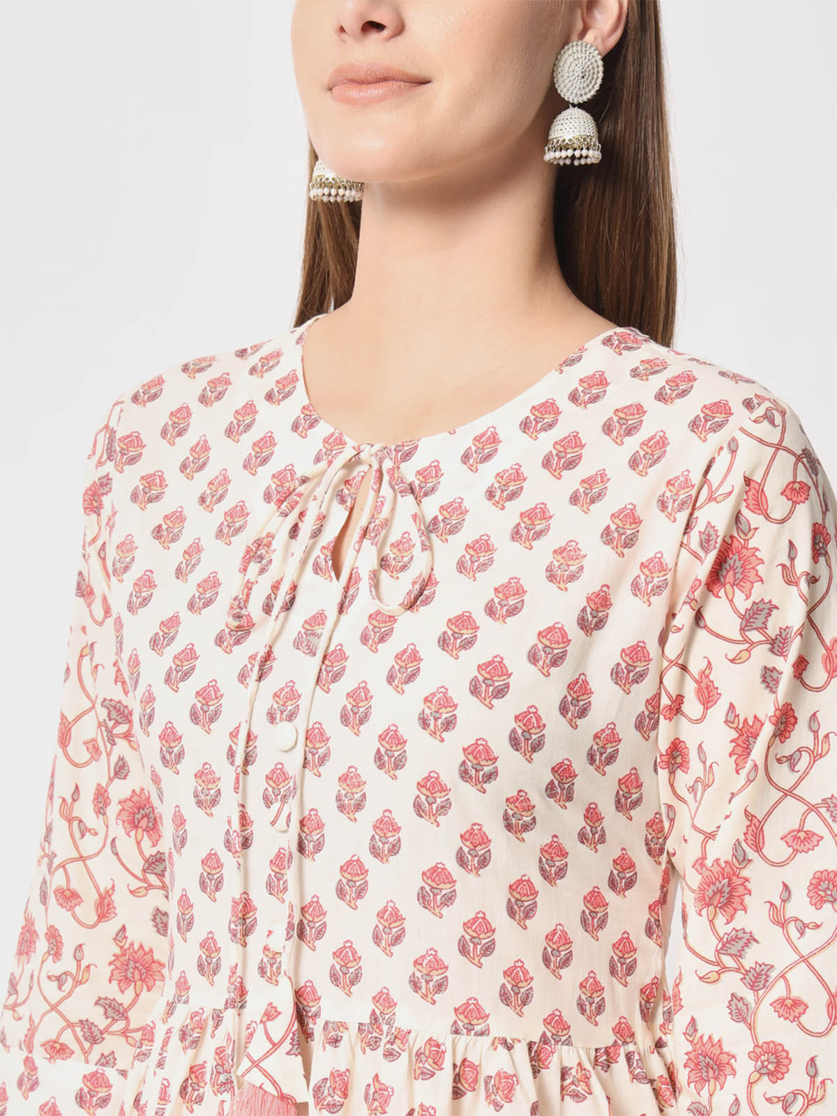 Rajwada - Modern Pink Cotton Printed Stitched Kurta Set