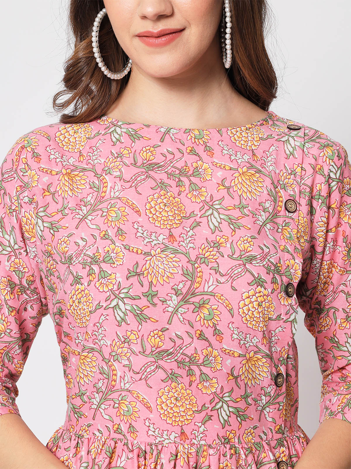 Rajwada - Designer Pink Cotton Printed Stitched Kurta Set