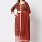 Rajwada - Stunning Maroon Cotton Printed Stitched Kurta Set