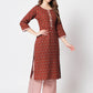 Rajwada - Stunning Maroon Cotton Printed Stitched Kurta Set