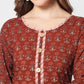 Rajwada - Stunning Maroon Cotton Printed Stitched Kurta Set