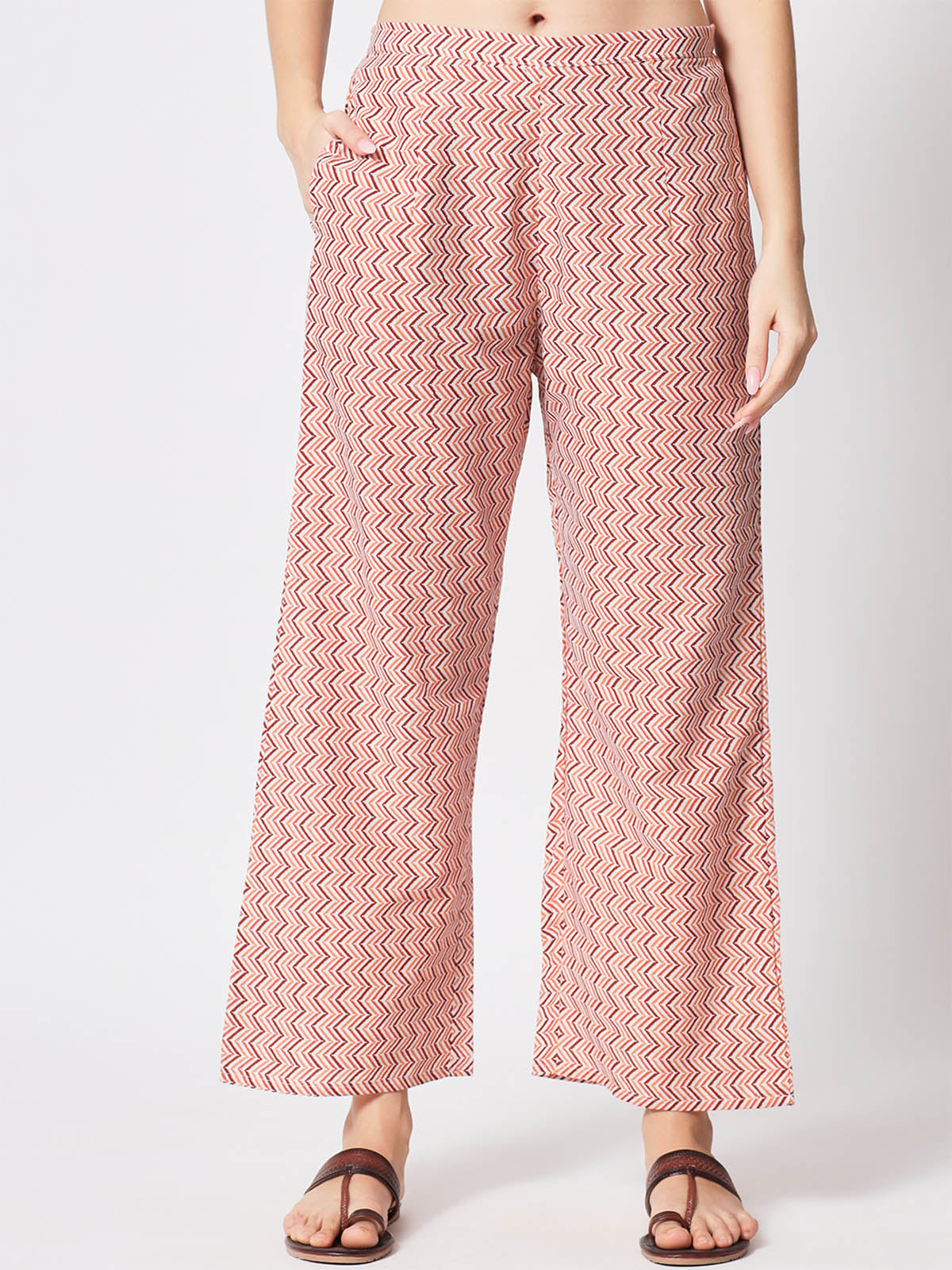 Rajwada - Stunning Maroon Cotton Printed Stitched Pant