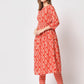 Rajwada - Attractive Orange Cotton Printed Stitched Kurta Set