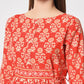 Rajwada - Attractive Orange Cotton Printed Stitched Kurta Set