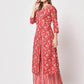  Rajwada - Pretty Red Cotton Printed Stitched Kurta Set