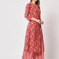  Rajwada - Pretty Red Cotton Printed Stitched Kurta Set
