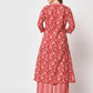  Rajwada - Pretty Red Cotton Printed Stitched Kurta Set