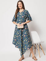  Rajwada - Pretty Blue Cotton Printed Stitched Kurta