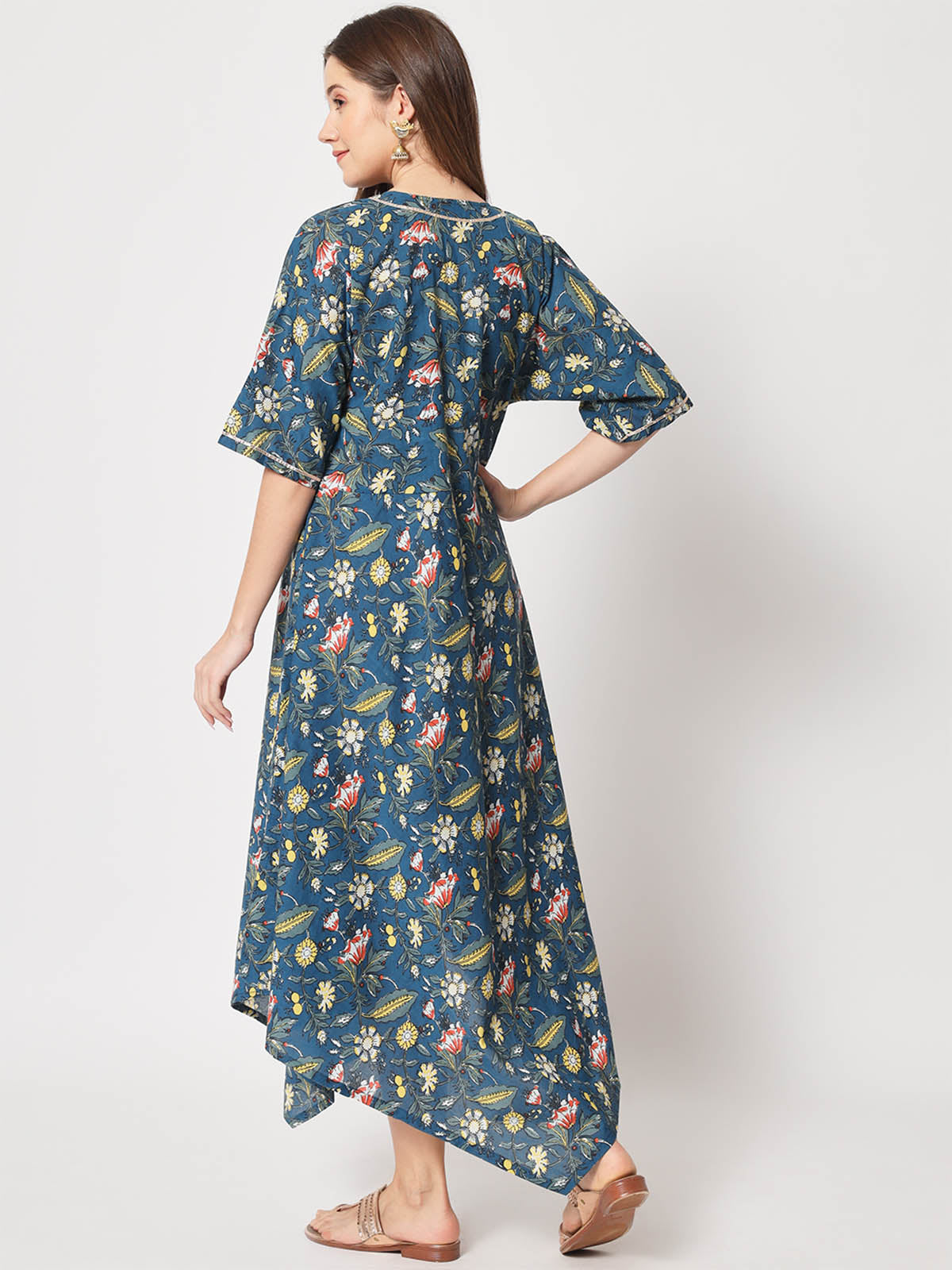  Rajwada - Pretty Blue Cotton Printed Stitched Kurta