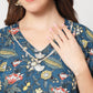  Rajwada - Pretty Blue Cotton Printed Stitched Kurta