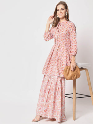  Rajwada - Beautiful Pink Cotton Printed Stitched Kurta Set