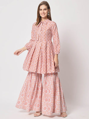  Rajwada - Beautiful Pink Cotton Printed Stitched Kurta Set