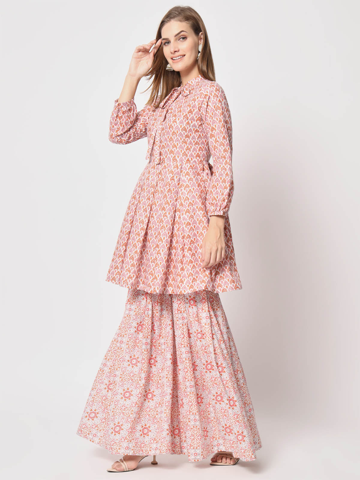 Rajwada - Beautiful Pink Cotton Printed Stitched Kurta Set