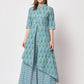  Rajwada - Beautiful Blue Cotton Printed Stitched Kurta Set