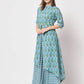  Rajwada - Beautiful Blue Cotton Printed Stitched Kurta Set