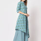  Rajwada - Beautiful Blue Cotton Printed Stitched Kurta Set
