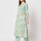  Rajwada - Stylish Blue Cotton Printed Stitched Kurta Set