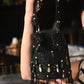 Rajwada Black Embellished Potli Bag with Tassesl For Women