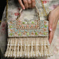 Rajwada Off White Embroidered Clutch With Tassels For Women