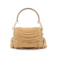 Rajwada Golden Tasseled Structured Round Clutch For Women