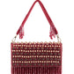 Rajwada Maroon Embroidered Tasseled Bridal Clutch For Women