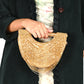 Rajwada Gold Tasseled Moon Clutch For Women