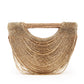 Rajwada Gold Tasseled Moon Clutch For Women