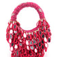 Rajwada Magenta Tasseled Moon Clutch For Women