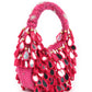 Rajwada Magenta Tasseled Moon Clutch For Women