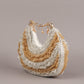 Rajwada Gold And Silver Tasseled Moon Clutch For Women