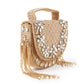 Rajwada Ornate Tan Embellished Clutch For Women