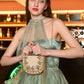 Rajwada Beige Embellished Structured Velvet Clutch For Women