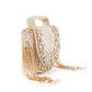 Rajwada Beige Embellished Structured Velvet Clutch For Women
