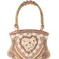 Rajwada Peach Shell Embroidered Bridal Clutch For Women