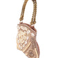 Rajwada Peach Shell Embroidered Bridal Clutch For Women
