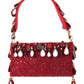 Rajwada Red Clutch Embellished With Mirror For Women