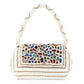 Rajwada White All Pearls Clutch With Multicolored Stones For Women