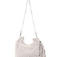 Rajwada Grey Pearl Embroidered Moon Clutch For Women