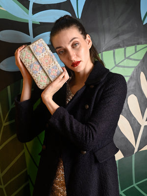 Rajwada Multicolor Embroidered Structured Clutch For Women
