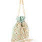 Rajwada Sea Green Embroidered Potli Bag For Women