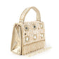 Rajwada Golden Sequins Embroidered Structured Clutch For Women