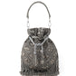 Rajwada Dark Grey Pearl Embroidered Potli Bag For Women