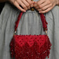 Rajwada Maroon Tassels Embellished Clutch For Women