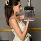 Rajwada Black Embellished Cylindrical Clutch With Tassels For Women