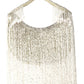 Rajwada Silver Cutdana Tassels Moon Clutch Bag For Women